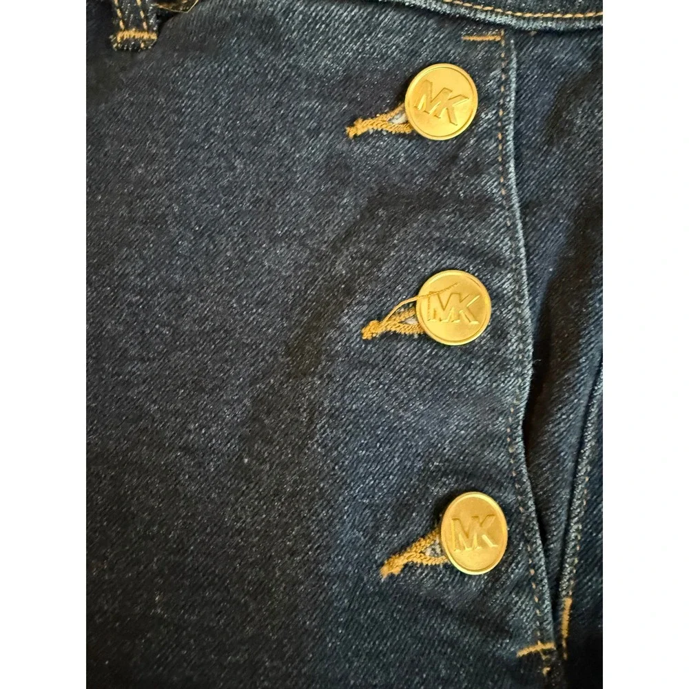 Michael Kors Dark Blue Denim Jeans with Gold Buttons